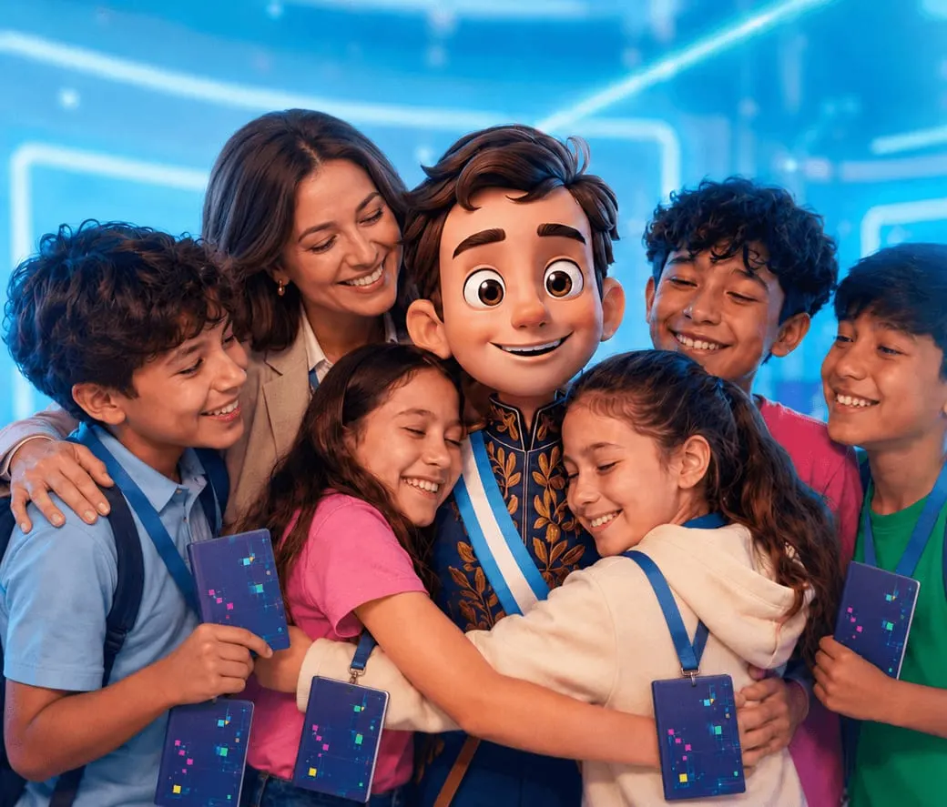 Presentación: abrazo escolar con Pasaportes al Futuro
