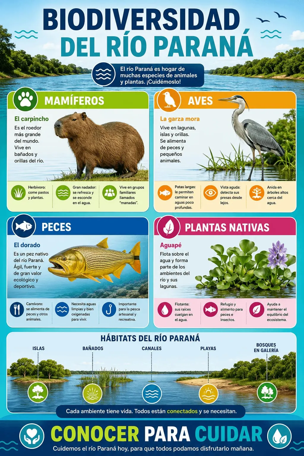 Infografía: biodiversidad del río Paraná