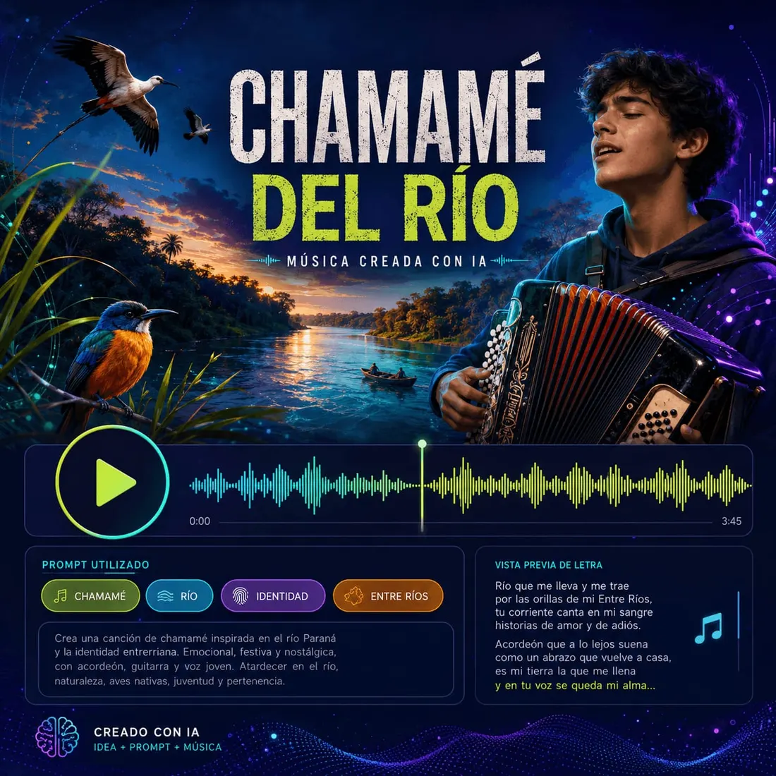 Audio: Chamamé del río creado con IA